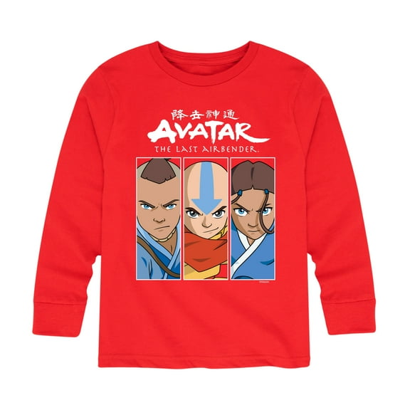 Avatar - The Last Airbender - Sokka Aang Katara - Youth Long Sleeve Graphic T-Shirt