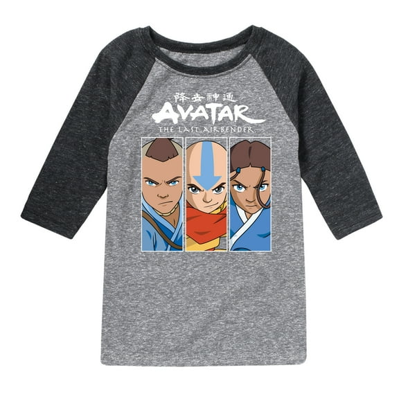Avatar - The Last Airbender - Sokka Aang Katara - Youth Raglan Graphic T-Shirt