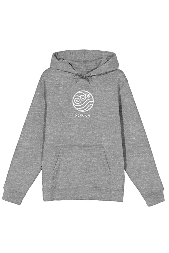 Avatar: The Last Airbender Sokka Water Nation Pattern Adult Heather Gray Hoodie-Small