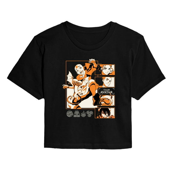 Avatar - The Last Airbender - Team Avatar -Juniors Cropped Short Sleeve Graphic T-Shirt