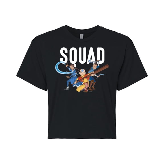 Avatar - The Last Airbender - Trio Squad - Juniors Cropped Cotton Blend T-Shirt