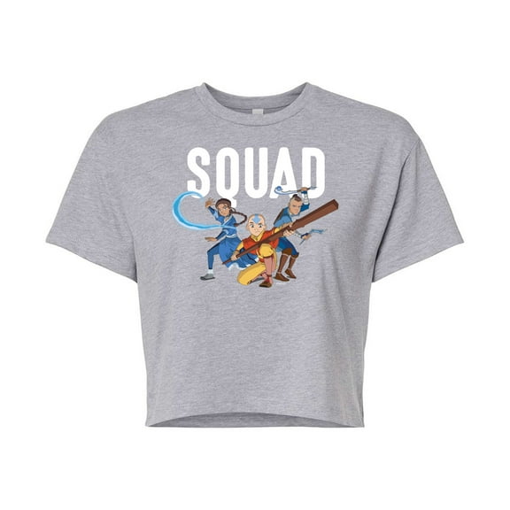 Avatar - The Last Airbender - Trio Squad - Juniors Cropped Cotton Blend T-Shirt