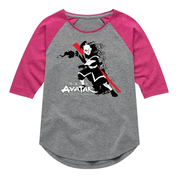 Avatar - The Last Airbender - Zuko Fire Nation - Youth Girls Raglan Graphic T-Shirt