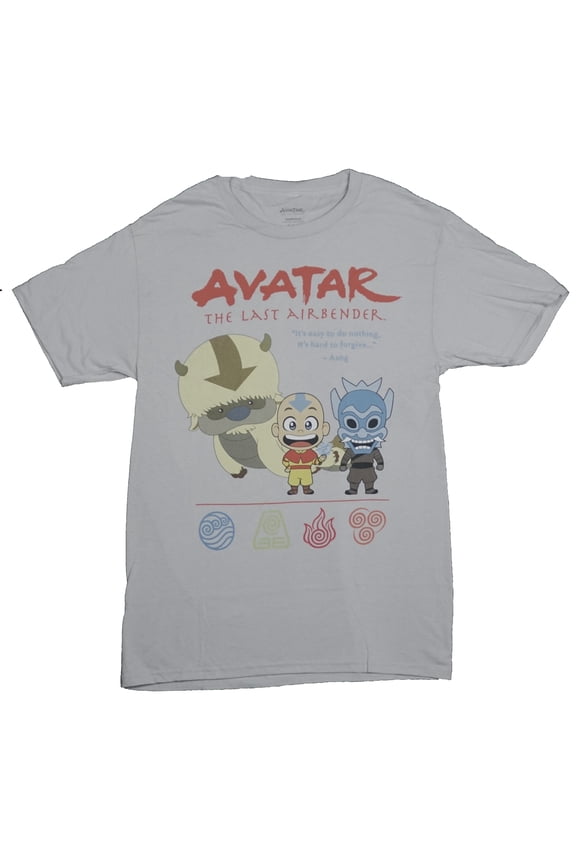 Avatar The Last Airdender Mens T-Shirt - Chibi toon Appa & Anng Image (Small)