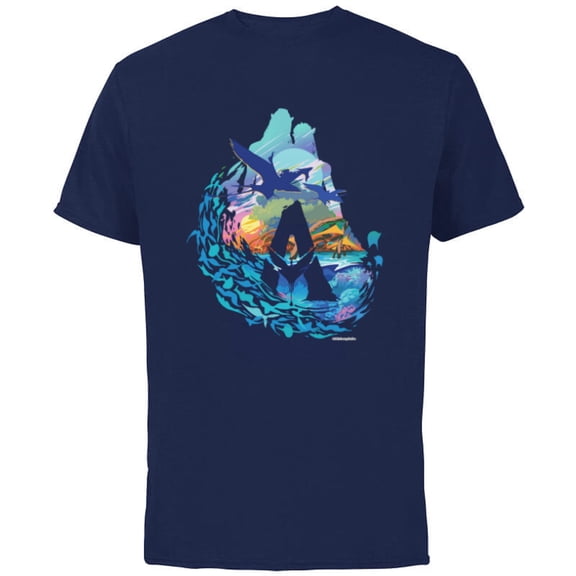 Avatar: The Way of Water Above and Below the Waves - Short Sleeve Cotton T-Shirt for Adults - Customized-Athletic Navy