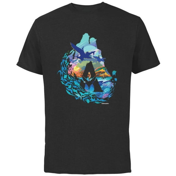 Avatar: The Way of Water Above and Below the Waves - Short Sleeve Cotton T-Shirt for Adults - Customized-Black