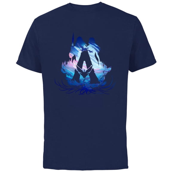 Avatar: The Way of Water Avatar A Logo Banshee Illustrated - Short Sleeve Cotton T-Shirt for Adults - Customized-Athletic Navy