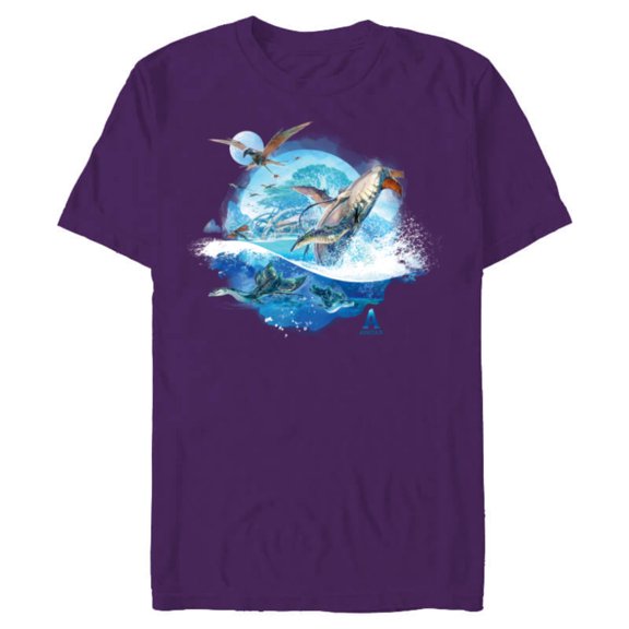 Avatar: The Way of Water Creatures of Sea and Sky - Short Sleeve Blended T-Shirt for Adults - Customized-Purple