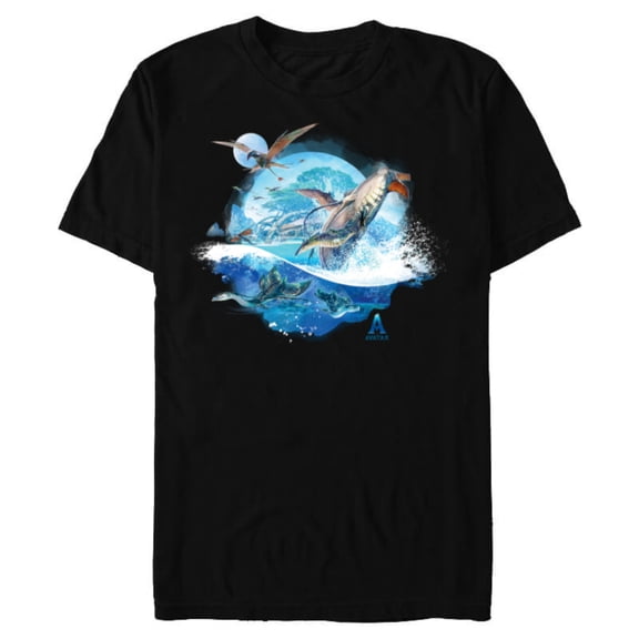Avatar: The Way of Water Creatures of Sea and Sky - Short Sleeve Blended T-Shirt for Adults - Customized-Black