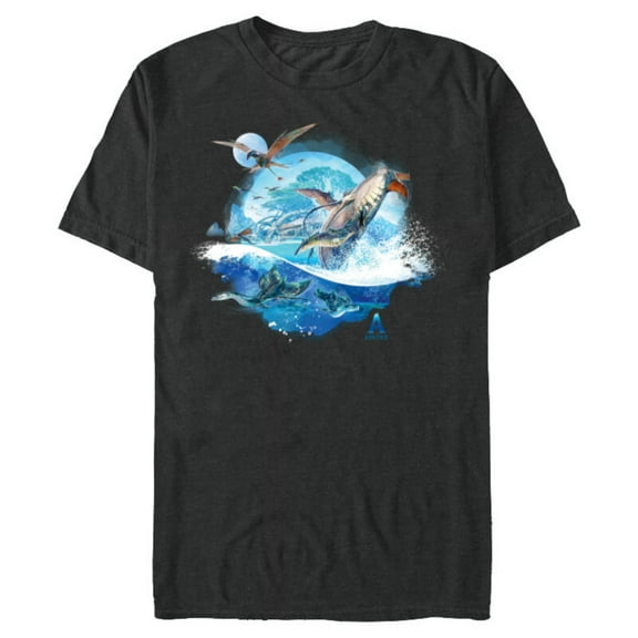 Avatar: The Way of Water Creatures of Sea and Sky - Short Sleeve Blended T-Shirt for Adults - Customized-Dark Heather