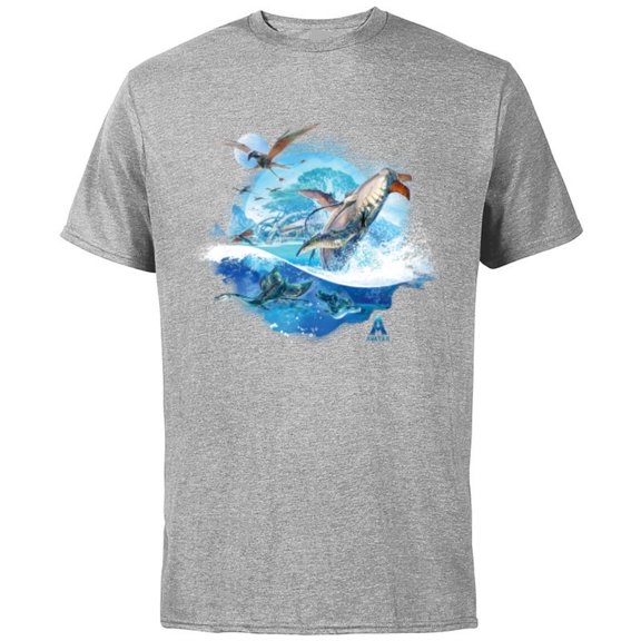 Avatar: The Way of Water Creatures of Sea and Sky - Short Sleeve Cotton T-Shirt for Adults - Customized-Athletic Heather