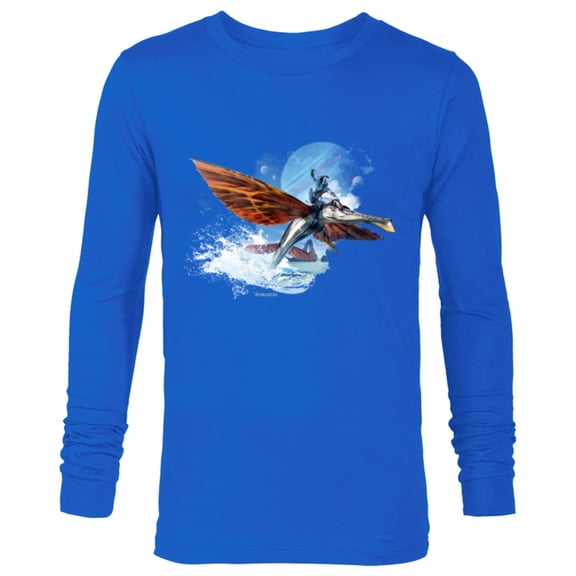Avatar: The Way of Water Jake Sully Riding Skimwing Painted - Long Sleeve T-Shirt for Men - Customized-Navy
