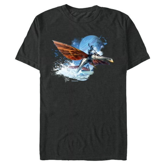 Avatar: The Way of Water Jake Sully Riding Skimwing Painted - Short Sleeve Blended T-Shirt for Adults - Customized-Dark Heather