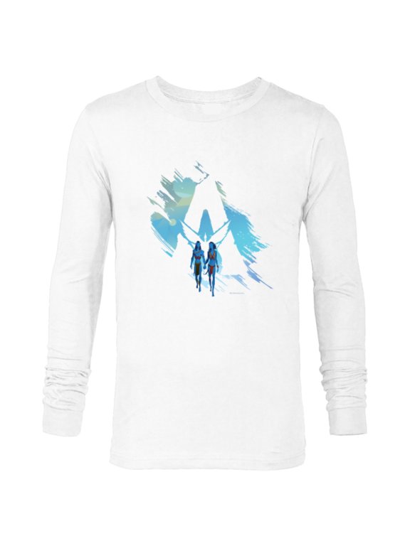 Avatar: The Way of Water Jake and Neytiri A Logo Illustrated - Long Sleeve T-Shirt for Men - Customized-White