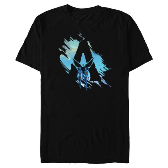 Avatar: The Way of Water Jake and Neytiri A Logo Illustrated - Short Sleeve Blended T-Shirt for Adults - Customized-Black