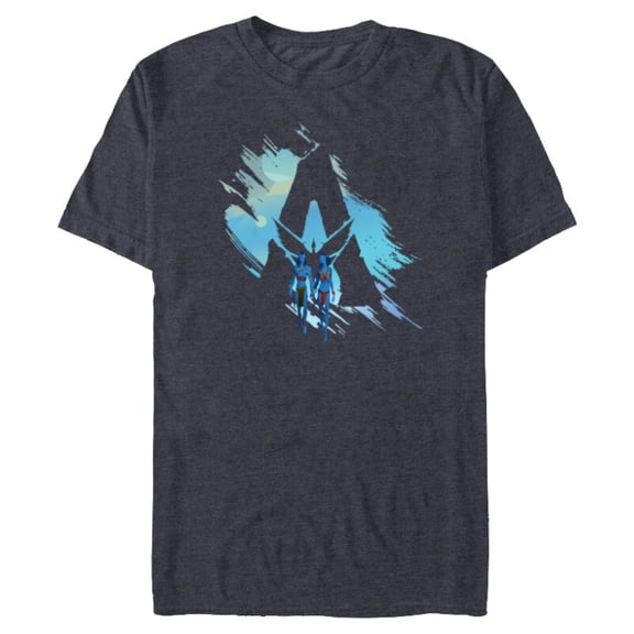 Avatar: The Way of Water Jake and Neytiri A Logo Illustrated - Short Sleeve Blended T-Shirt for Adults - Customized-Navy Heather