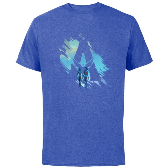 Avatar: The Way of Water Jake and Neytiri A Logo Illustrated - Short Sleeve Cotton T-Shirt for Adults - Customized-Royal Heather