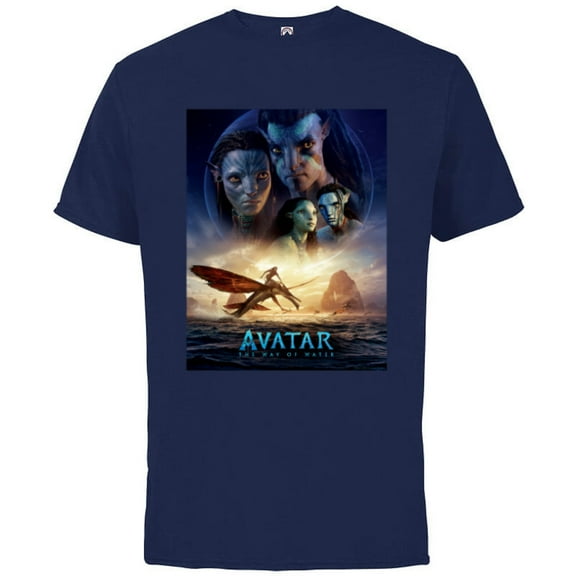 Avatar: The Way of Water Theatrical Movie Poster - Short Sleeve Cotton T-Shirt for Adults - Customized-Athletic Navy