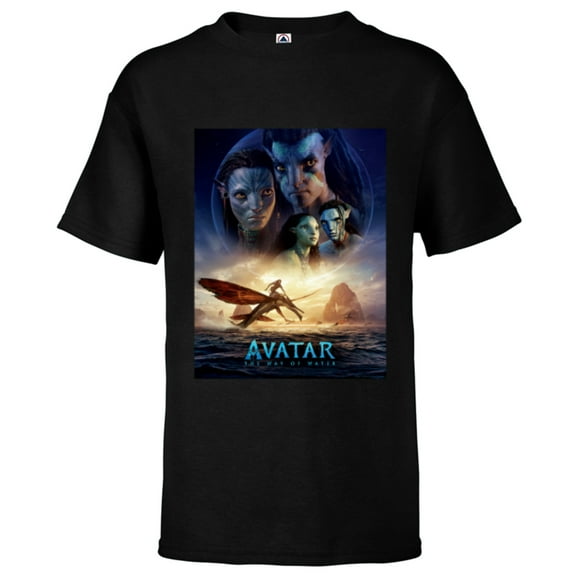 Avatar: The Way of Water Theatrical Movie Poster - Short Sleeve T-Shirt for Kids - Customized-Black