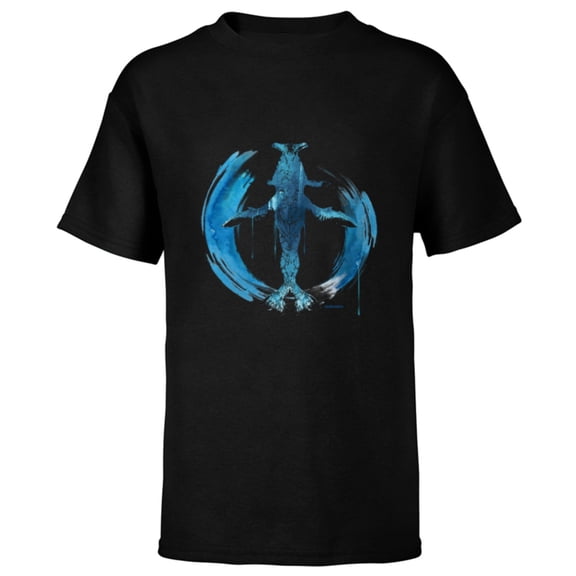 Avatar: The Way of Water Tulkun Tribal Art Circle - Short Sleeve T-Shirt for Kids - Customized-Black