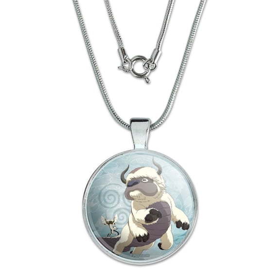 Avatar the Last Airbender Appa & Momo 1" Pendant with Sterling Silver Plated Chain