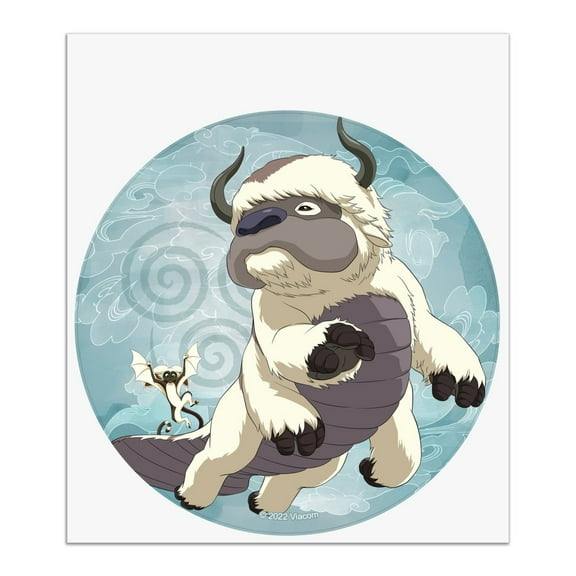 Avatar the Last Airbender Appa & Momo Automotive Car Window Locker Circle Bumper Sticker