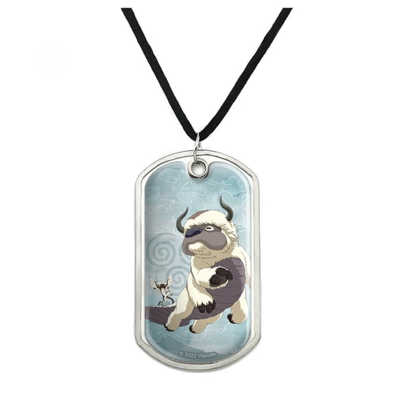 Avatar the Last Airbender Appa & Momo Military Dog Tag Pendant Necklace with Cord