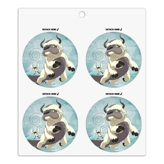 Avatar the Last Airbender Appa & Momo Refrigerator Fridge Locker Vinyl Circle Magnet Set