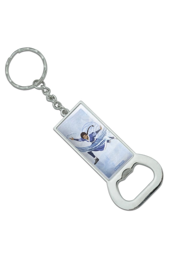 Avatar the Last Airbender Katara Keychain Rectangle Chrome Plated Metal Bottle Cap Opener