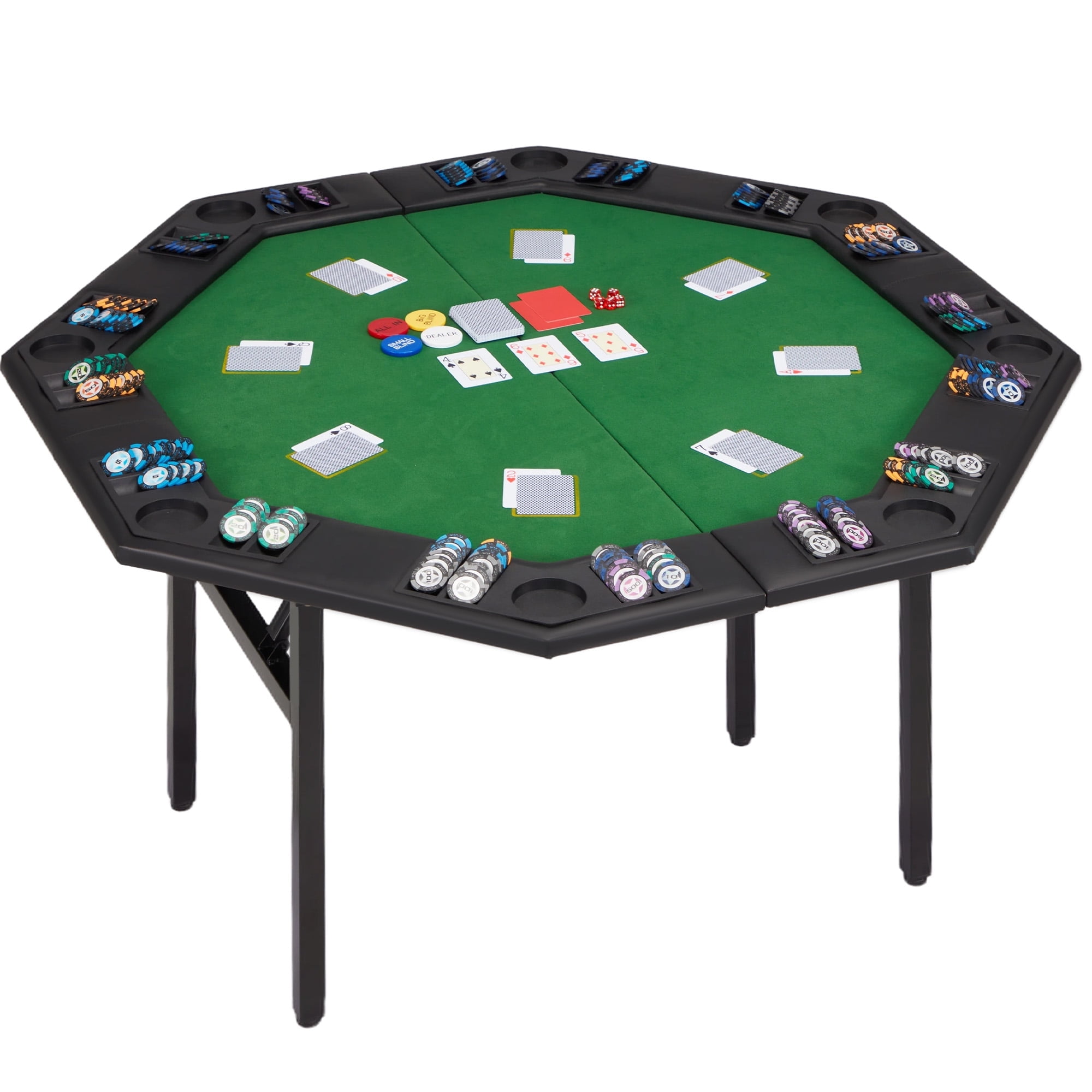 Soozier Foldable Poker Table Blackjack Texas Holdem Poker