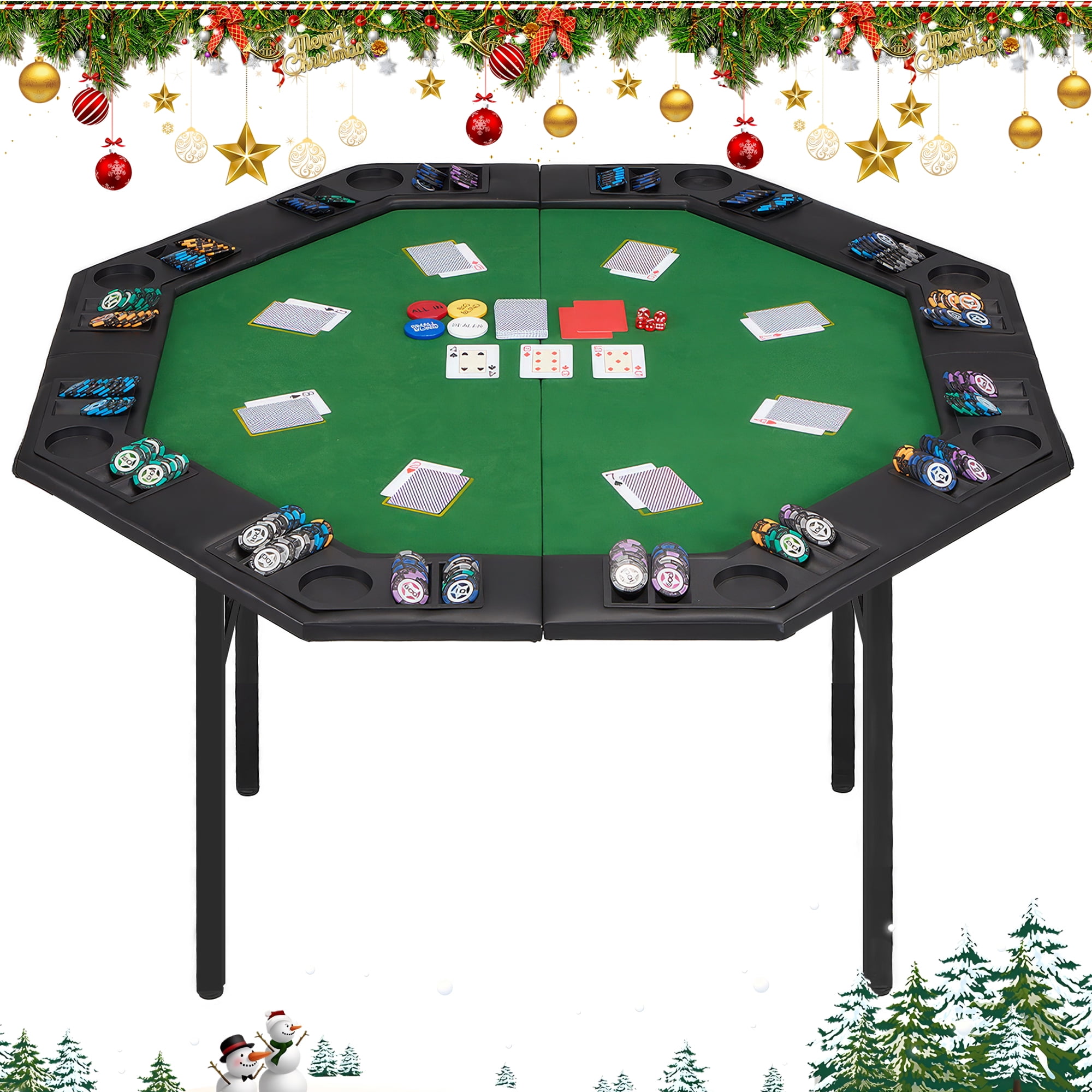 FANTASK Texas Holdem Poker Table Trailer 120 x 120 cm Poker Table FANTASK Texas Holdem Poker Table Trailer 120 x 120 cm Poker Table