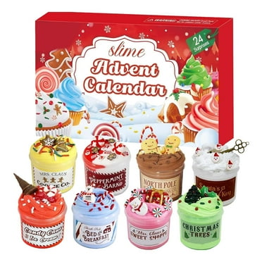 Avdjesfny Advent Calendar 2024, Christmas Countdown Calendars 24 Days of Surprises with DIY Clay Slime and Toys Kit Surprising Christmas Gifts for Toddler Kids Teens