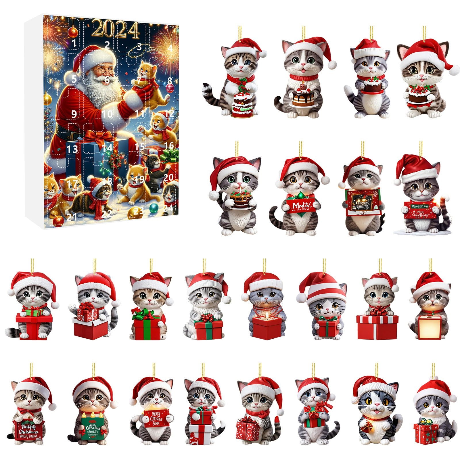 Avdjesfny Advent Calendars 2024, Christmas Countdown Cute Cat Calendar