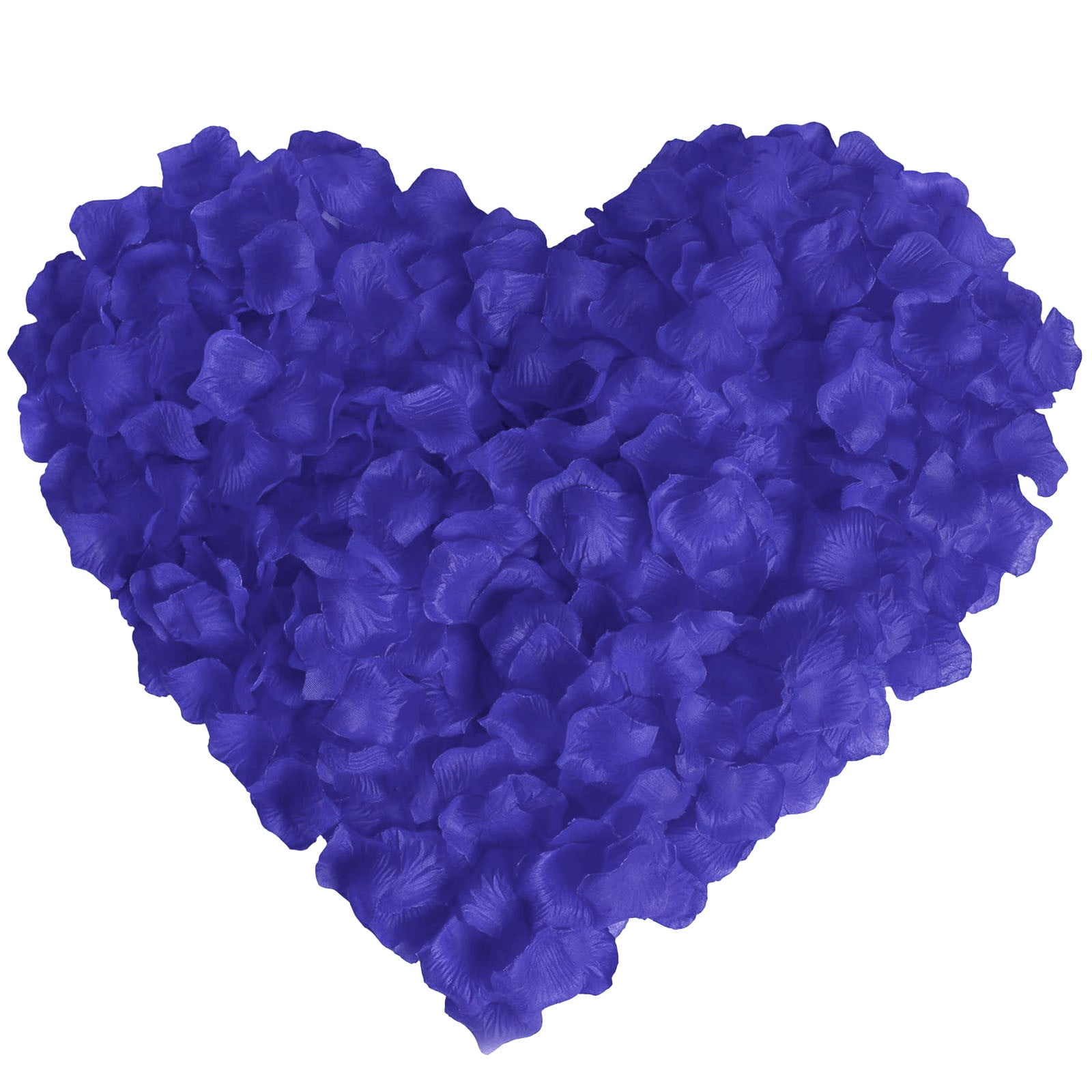 Heart-Shaped Dark Blue Silk Rose Petals for Romantic Decor