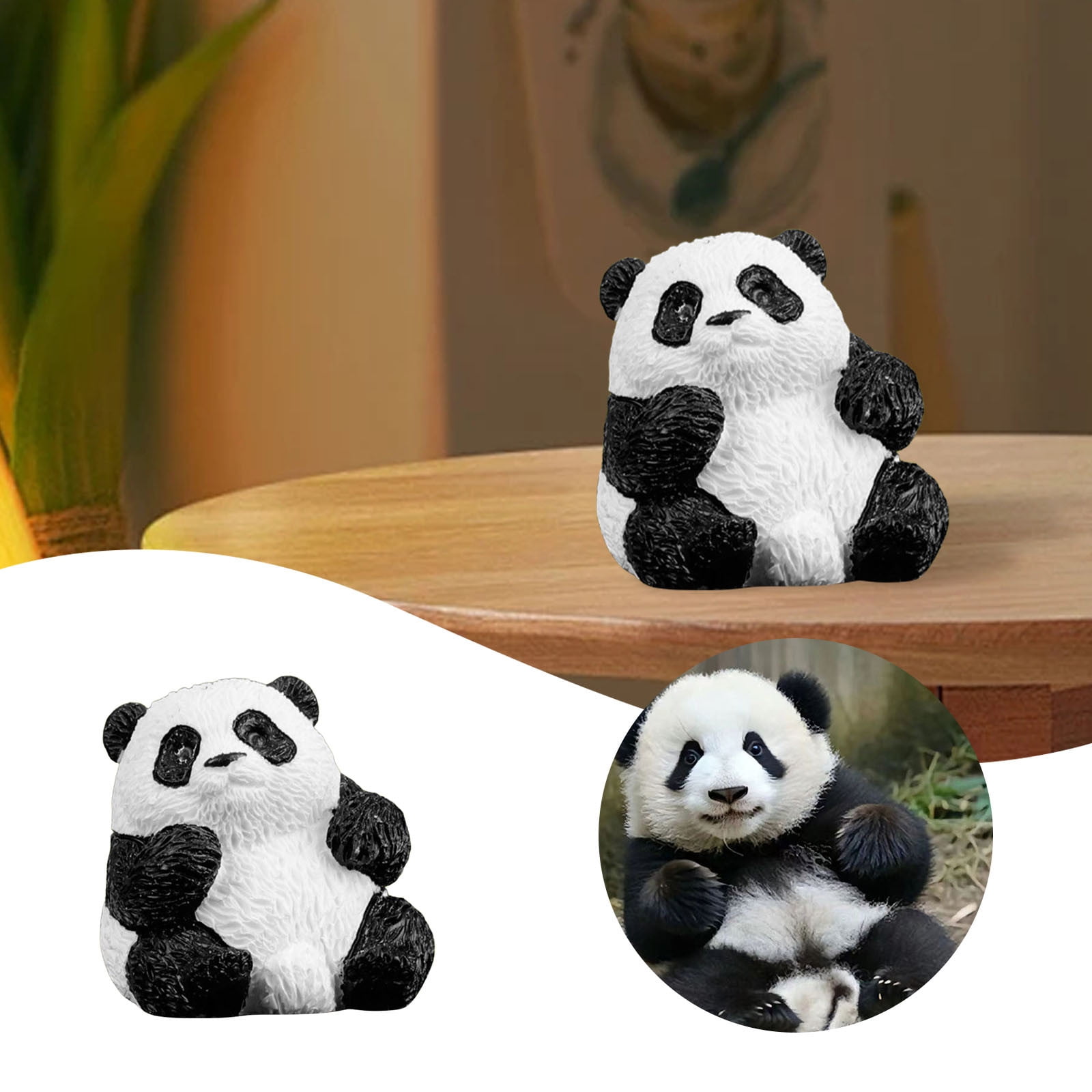 Avdjesfny Resin Mini Cute Panda Figurines Adorable Panda Statues for ...