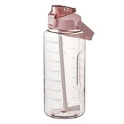 Avdjesfny Sports Water Bottle with Straw 64Oz Bike Water Bottles Reusable Water Jug BPA-Free Wide Mouth Water Bottle with Handle for Fitness Outdoor Hiking Camping Dishwasher Safe Pink