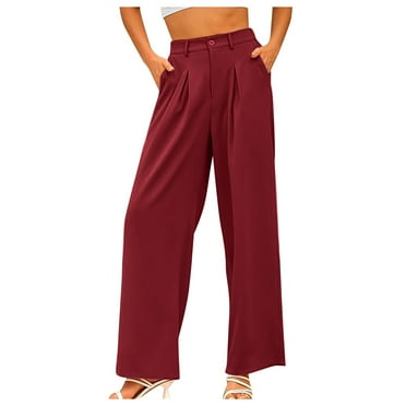 Avdjesfny Womens Wide Leg Pants High Waisted Business Casual Summer Dress Pants Palazzo Long Work Trousers with Pockets Flowy Wide Leg Beach Pants with Pockets