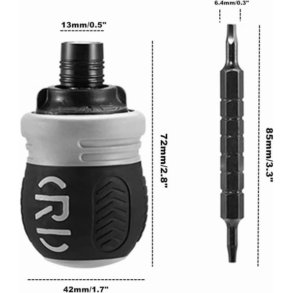 Avdolw 1 Ratcheting Screwdriver Set - Adjustable Length Multi - Bit Stubby Screwdriver, Quality Steel Construction with TRP Handle, Reversible End for Ultimate Convenience and Efficiency,Black