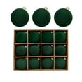 thumbnail image 1 of Avdolw 12 Pcs Velvet Christmas Balls Flocked Christmas Tree Ball Ornaments 2.4 Inch Plastic Xmas Decorative Hanging Ornaments(B), 1 of 6