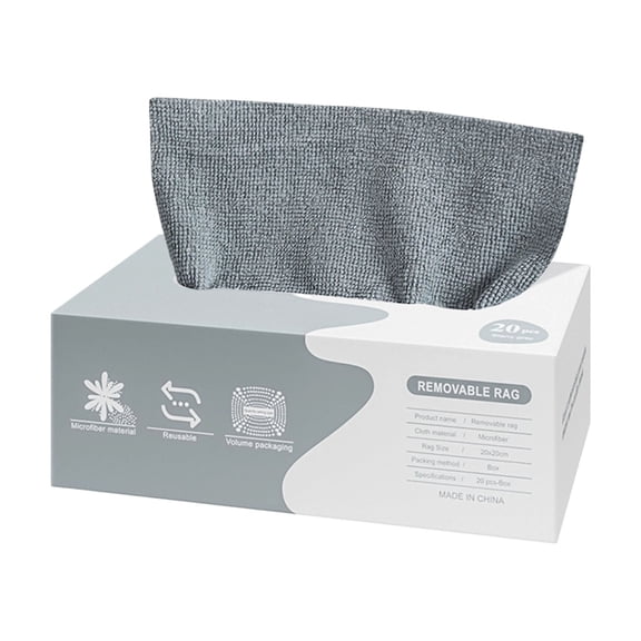 Avdolw 20 Count Microfiber Cleaning Cloths - Edgeless Reusable Towels for Home, Kitchen, and Car - Highly Absorbent, Lint-Free, Soft Material for Efficient Dry and Wet Cleaning,Gray