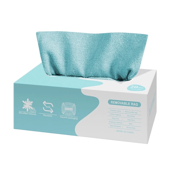 Avdolw 20 Count Microfiber Cleaning Cloths - Edgeless Reusable Towels for Home, Kitchen, and Car - Highly Absorbent, Lint-Free, Soft Material for Efficient Dry and Wet Cleaning,Blue