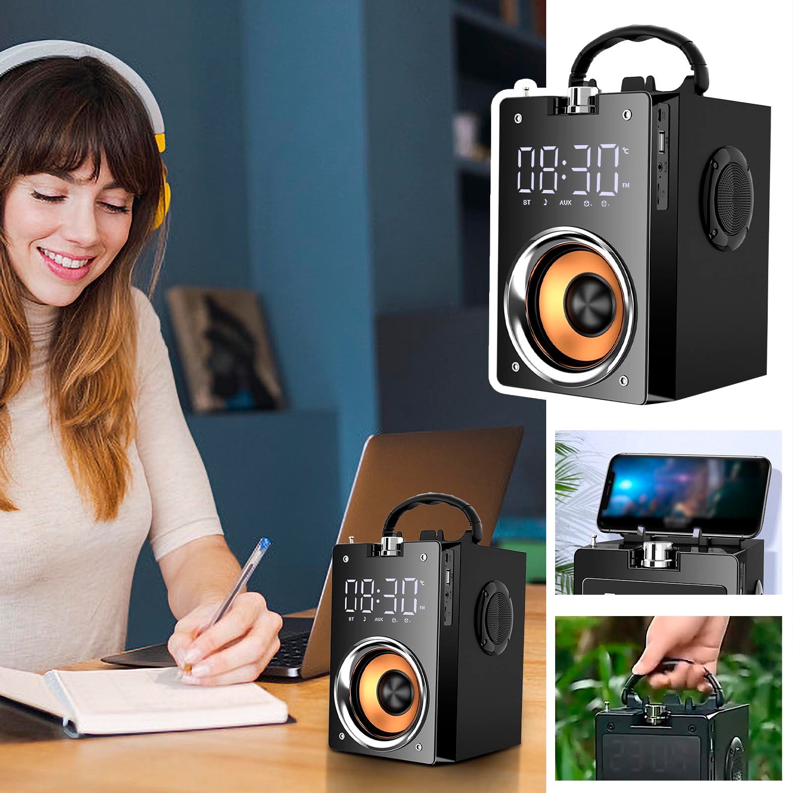 Avdolw 2200mAh HighPower Bluetooth Speaker with Subwoofer, Portable