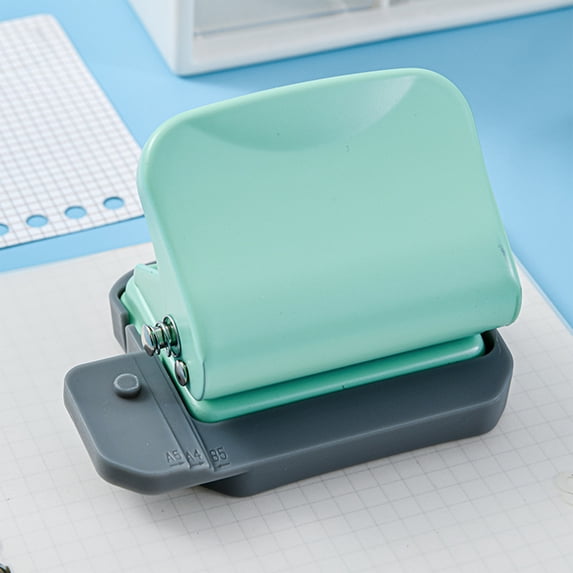 Avdolw 6-Hole Adjustable Manual Loose-Leaf Hole Punch, Compact and Portable Alloy Office Tool for Efficient Paper Punching, Green