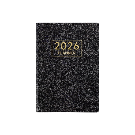 Avdolw A7 Portable English Schedule Notebook | Starlight Faux Leather Planner | Compact Daily Organizer for Note - Taking and Journaling,Dark Blue