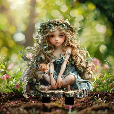 Avdolw Beautiful Girl with Acrylic Garden Stake - Waterproof and Weather-Resistant, Easy Installation for Indoor & Outdoor Decor (1 Pack)