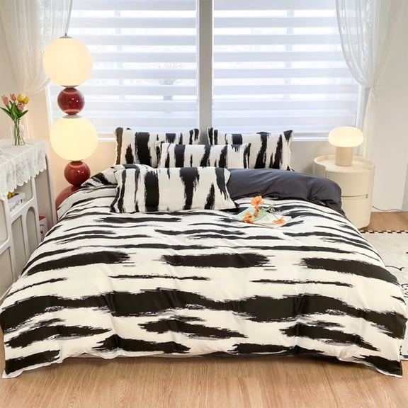 Avdolw Bed Four Piece Gift Set - Home Textile Sanding, Austerity Style, Multicolor Polyester Fibre, 180x220cm, Includes Quilt Cover, 2 Pillowcases, and Sheet