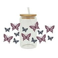 thumbnail image 1 of Avdolw Butterfly Iced Coffee Glass Beer Can Glass Color Changing Pastel Swallowtail Butterflies Art Glass Mug Present with Lid Drinking Straw Spring Mother's Day Gifts for Her, 1 of 2