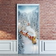 Avdolw Christmas Snowman 3D Door Sticker Removable Wallpaper for