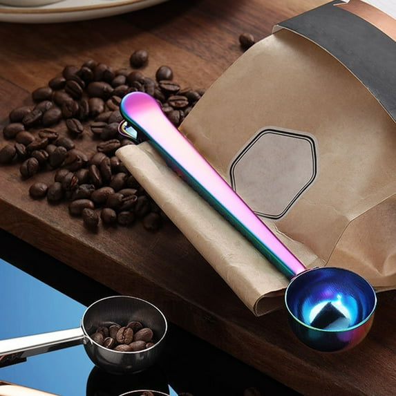 Avdolw Coffee Scoop,Stainless Steel Coffee Scoop Clip,Coffee Spoon Measuring,for Ground Coffee and Beans,Multicolor