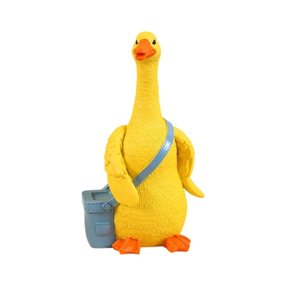 Avdolw Cute Duck Backpack Resin Ornament – Cozy Desktop Decor & Warm Gift for Home & Office Fans (Yellow)